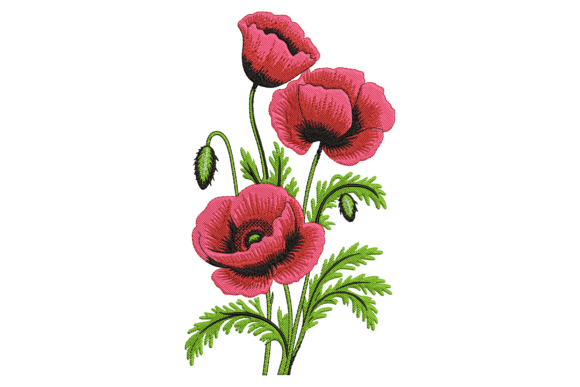Blooming Red Poppy Flowers: A Seasonal Embroidery Design Review