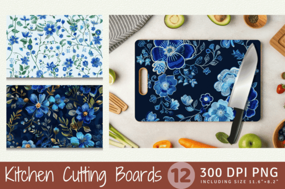 Blue Embroidery Flowers for Business Merchandise