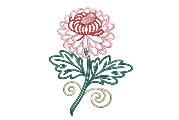 Chrysanthemum Flourish: A Bold Embroidery Design for Craft Fairs