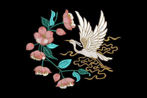 Cranes and Blossoms: A Thoughtful Embroidery Design for Real Projects