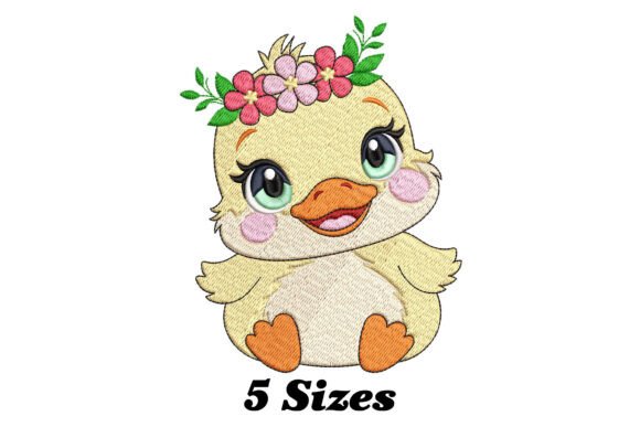 Cute Baby Duck with Flowers Embroidery Design Review