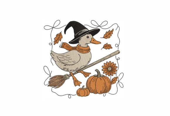 Fall Witch Duck Embroidery Design Review