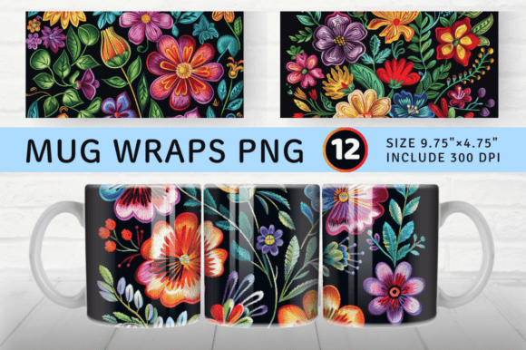 Flowers Embroidery Mug Wrap Sublimation Review