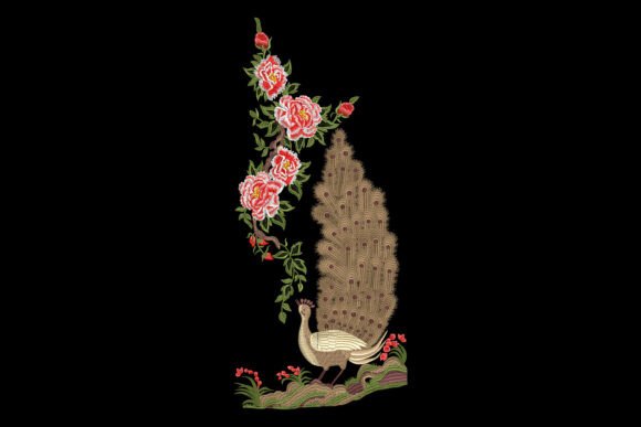 Peacock and Bloom: A Timeless Embroidery Design for Meaningful Gifts