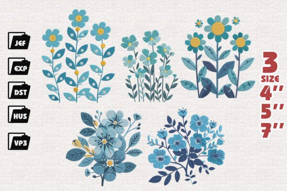 Set of 5 Turquoise Flowers Review