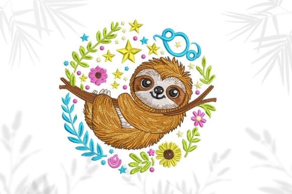 Sloth Embroidery Design: A Whimsical Seasonal Addition