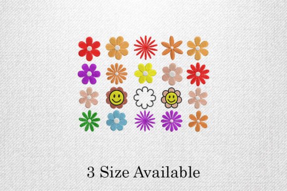 Smiley Flowers: A Vibrant Embroidery Design for Creative Projects